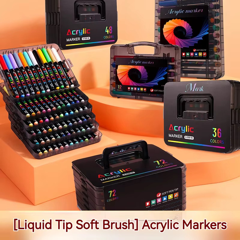 BUNKI Acryl-Pinselstift-Set mit direkt flüssiger Spitze in Multicolour für Kunst, Malerei und DIY-Basteln - Bild 3