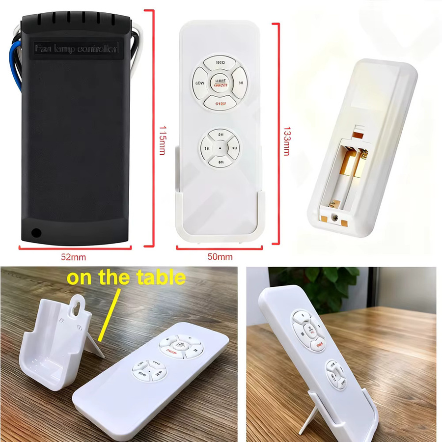 Tedeligo Universal Deckenventilator Fernbedienung Set mit Timer und Windgeschwindigkeitssteuerung in Weiß - Bild 5