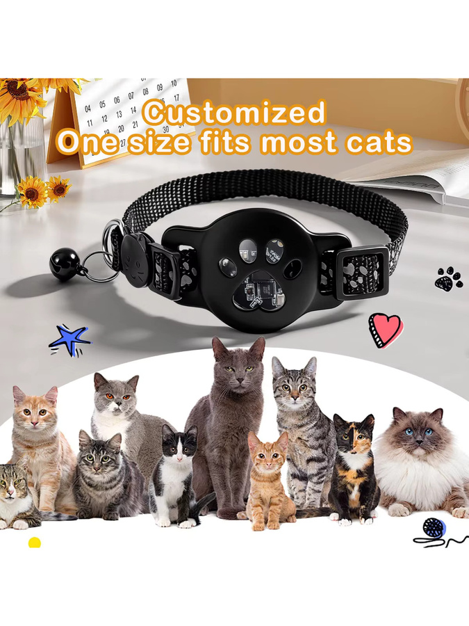 MOSON Multifunktionaler Intelligenter GPS-Tracker für Haustiere und Katzen in Schwarz, iOS-kompatibel - Bild 7