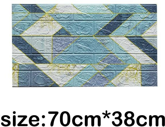 Selbstklebende 3D Wandtapete in Fliesenoptik, blau, wasserdicht und feuchtigkeitsbeständig, B: 70 cm, H: 38 cm - Bild 1
