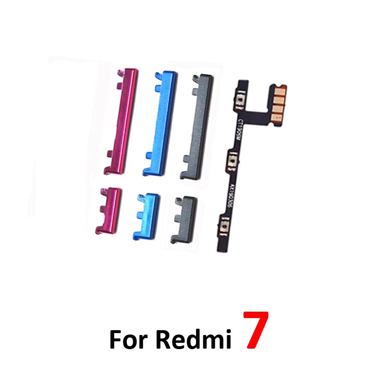 Xiaomi Redmi 7 Telefon-Ein/Aus- und Lautstärketasten als externe Tasten und interne Flexkabel-Reparaturteile in Schwarz, Blau oder Rot - Bild 2