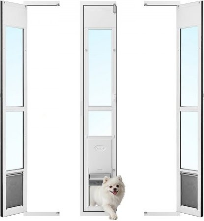 VEVOR Hundeklappe für Glasschiebetüren mit Aluminiumlegierung-Rahmen, höhenverstellbar von 1927 bis 2049 mm, abschließbar, für mittelgroße Hunde - Bild 1