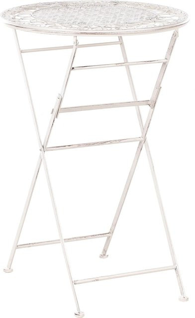 Runder Tisch Beliani Trieste in Hellbeige im Retro-Design, Durchmesser: 60 cm, Höhe: 90 cm - Bild 1