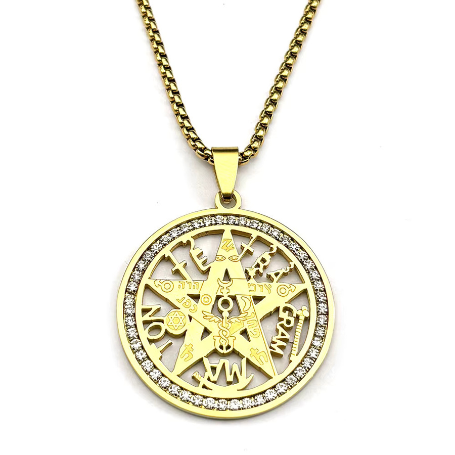 AFAWA Halskette Edelstahl, Gold, Kristall, Unisex - Bild 2