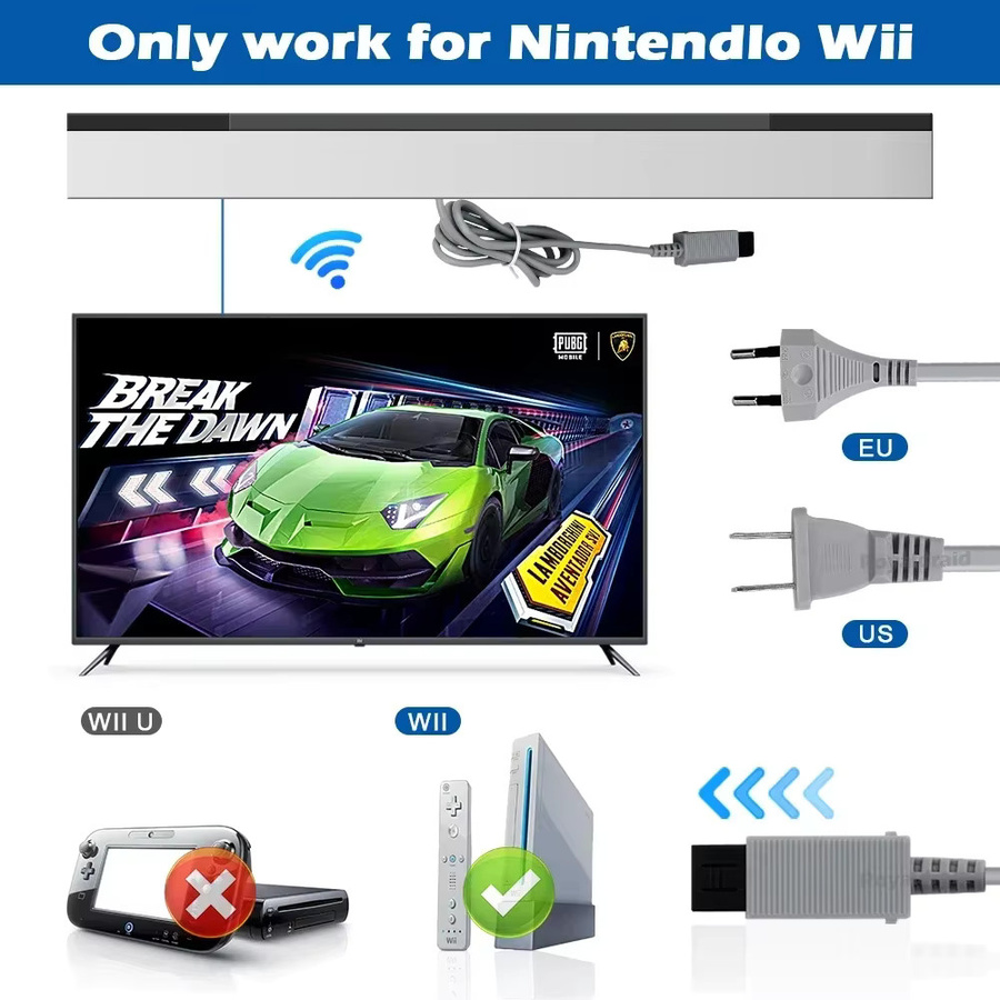 Netzkabel und AC-Netzteiladapter für Nintendo Wii Spielkonsole mit EU/US-Stecker - Bild 4