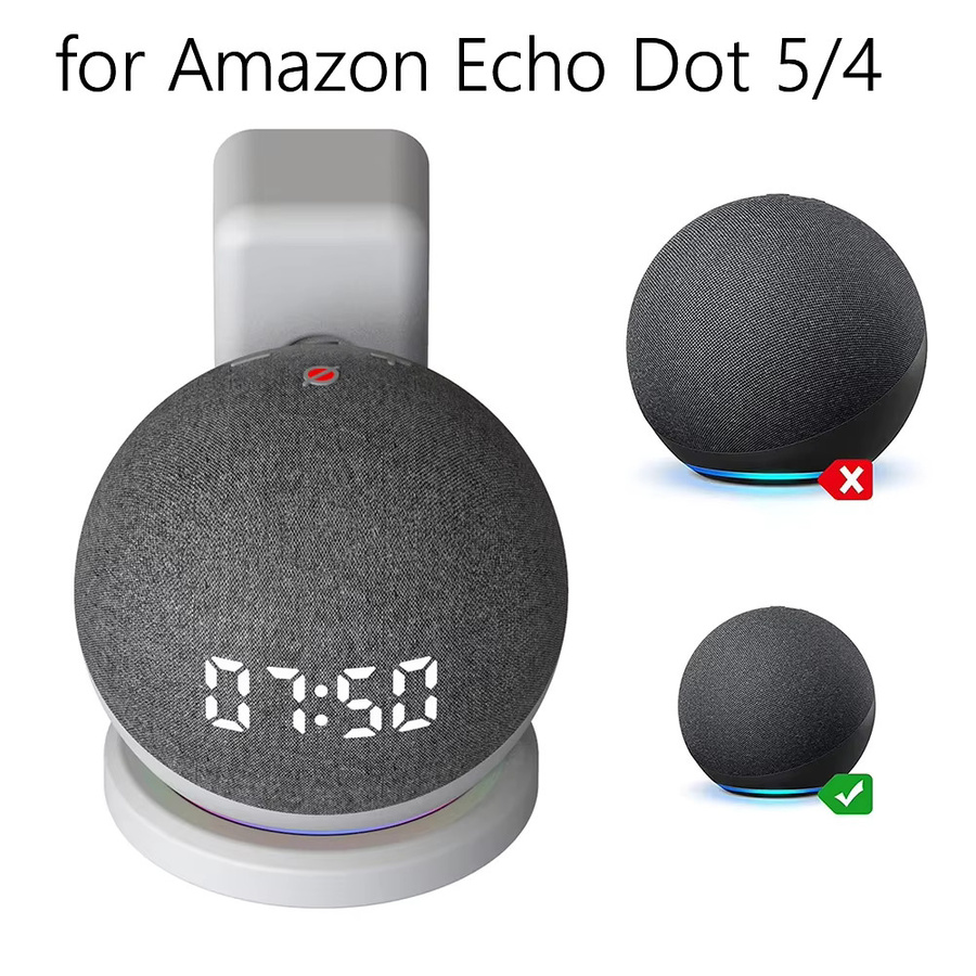Wandhalterung für Amazon Echo Dot 5 und 4 in Schwarz mit integriertem Kabelmanagement aus Kunststoff - Bild 2