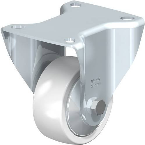 Blickle Bockrolle 338350 BK-PO 75G-FA in Weiß mit Stahl- und Kunststoffkomponenten, Rad-Durchmesser: 75 mm, Tragfähigkeit: 200 kg - Bild 1