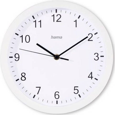 Hama Elba Wanduhr Quarz Weiß, Durchmesser: 25 cm, lautlos - Bild 1