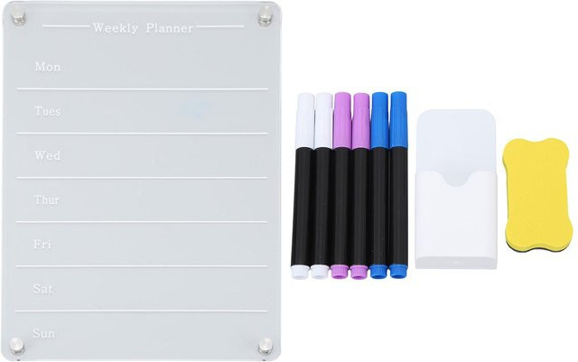 CosyHome Magnetische Acryl-Kalender-Planungstafel Transparent für Kühlschrank mit Nass- und Trockenkreide-Funktion - Bild 1