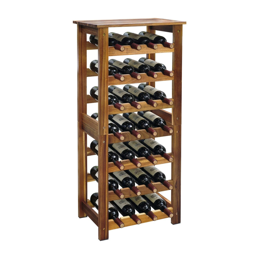 Relaxdays Weinregal aus Akazienholz in Natur für 28 Flaschen, B/T/H: 91,5 x 43 x 22 cm - Bild 2