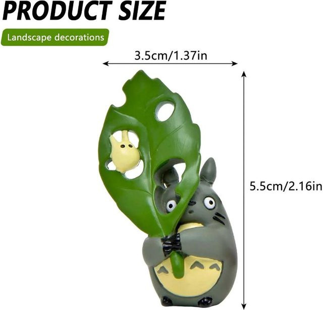 Totoro Figur mit Blatt, Ghibli, Ornament, ab 14 Jahren, 1-teiliges Set - Bild 1