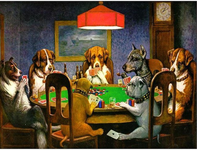 FIYO Diamant-Stickerei DIY-Set Hunde spielen Poker in Grau und Multicolour, Breite: 30 cm, Höhe: 20 cm - Bild 1