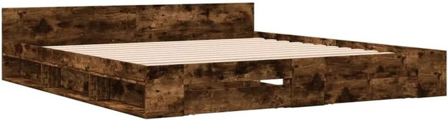 vidaXL Bettgestell mit Schubladen aus Holzwerkstoff in Räuchereiche Braun B: 180 cm, T: 200 cm, H: 183 cm - Bild 1