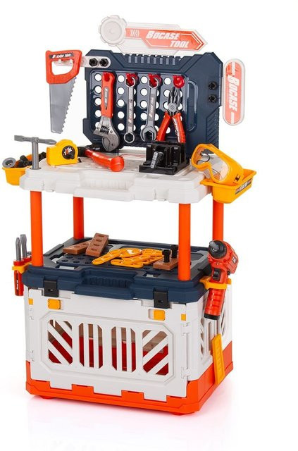 Chipolino 4 in 1 Kinder-Werkbank Spielwerkzeugset mit Lichteffekten bunt, 90-teiliges Set - Bild 1