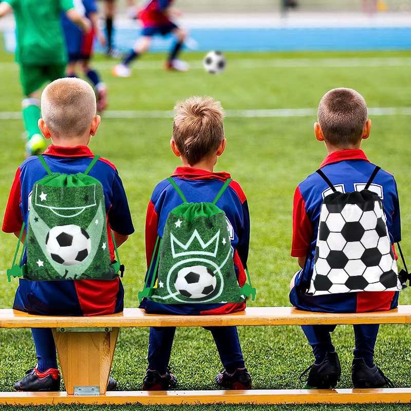 YONGSNOW Fußball Vlies Geschenktaschen mit Kordelzug für Kinder Geburtstage und Sportpartys, Mehrfarbig - Bild 5