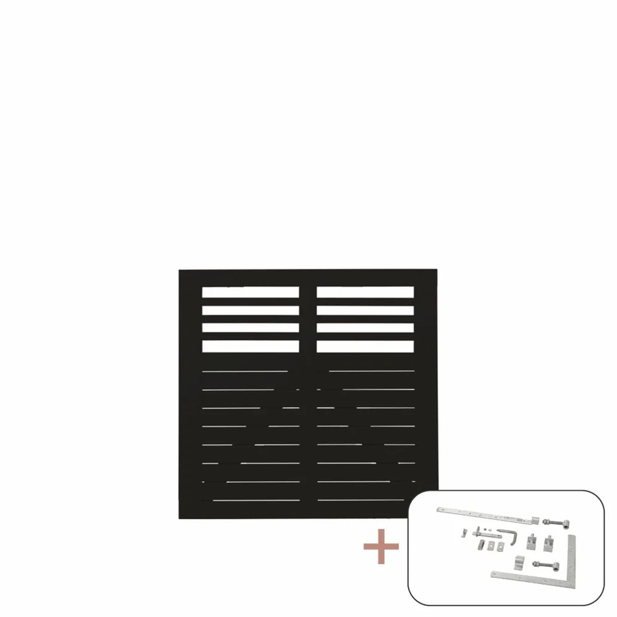 Tor Decora Nadelholz Schwarz semi-transparent B: 100 cm x H: 95 cm - Bild 2