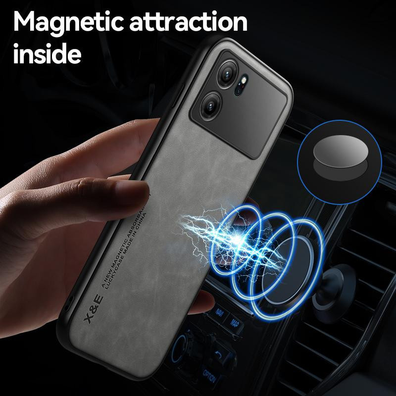 Leder-Telefonhülle mit integriertem magnetischem Stand für Realme GT Master Edition 5G in Grau - Bild 3