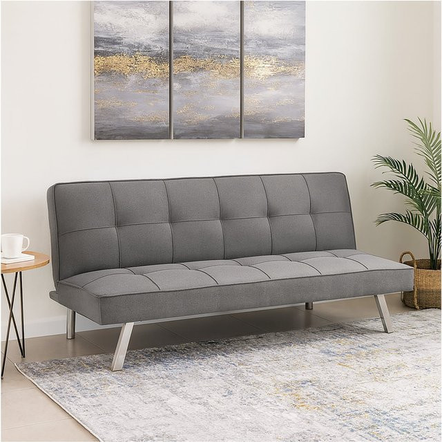 HTI-Living Klappsofa Milena Grau mit Schlaffunktion und gestepptem Stoffbezug - Bild 1