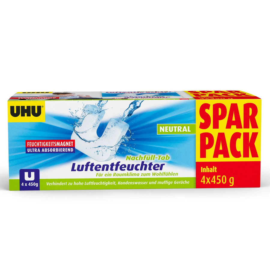 UHU Luftentfeuchter Magnet Tab Nachfüllpack 4 x 450 g - Bild 2