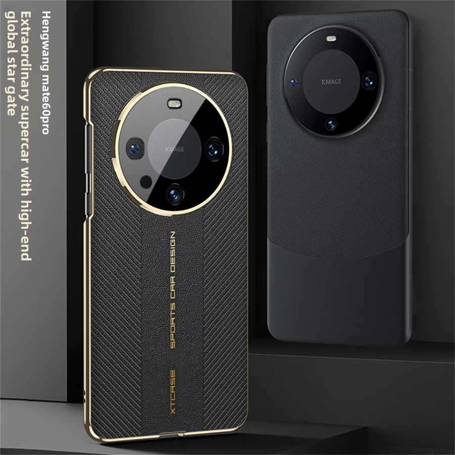 Luxuriöse Handyhülle aus galvanisiertem Leder mit Kameraschutz für Huawei Mate 60 Pro, Mate 50 Pro, Mate 40 Pro und Mate 30 Pro in Purple - Bild 1