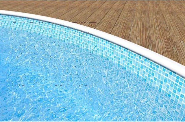 Mountfield Poolfolie Oval in Blau mit Mosaik-Design, B: 730 cm, T: 370 cm, H: 120 cm - Bild 1