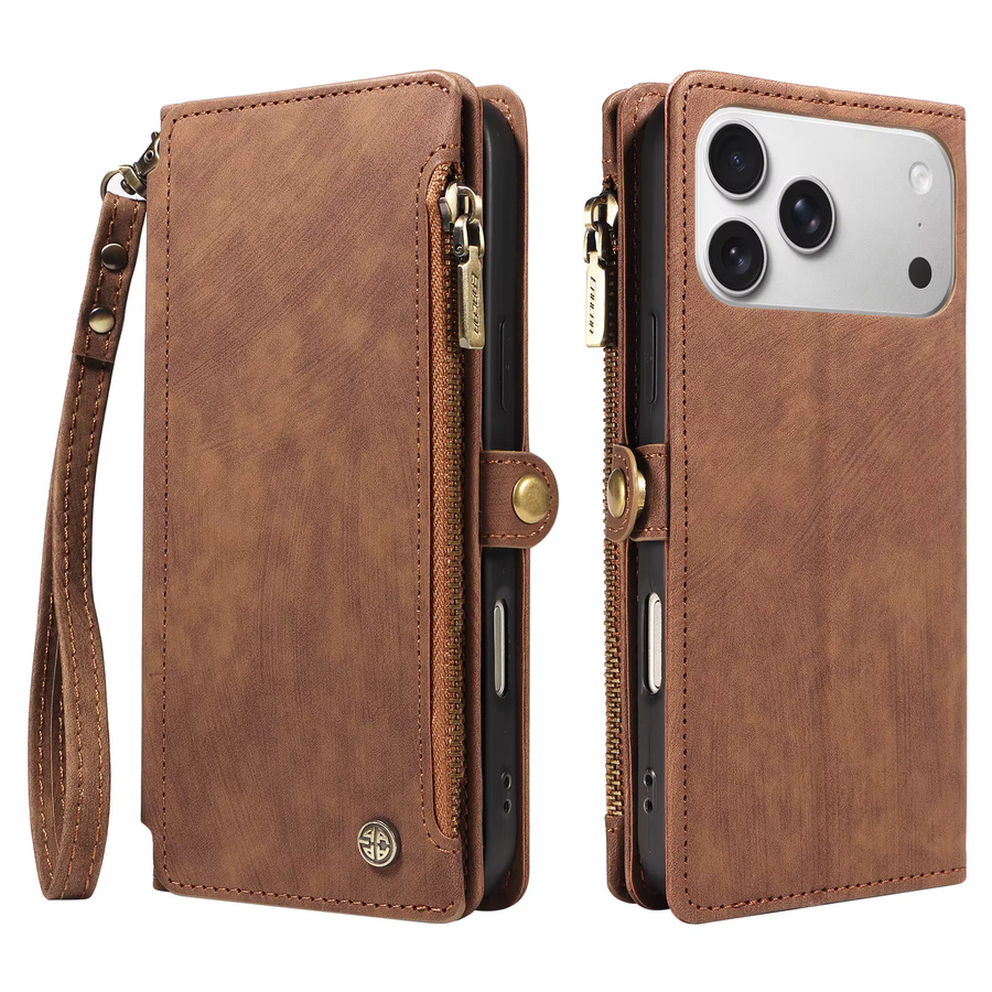 Magnetische PU-Leder Handyhülle für Samsung Galaxy A56 A36 A35 A26 A17 A16 A13 A12 mit Kartenfächern und RFID-Schutz als Brieftaschen-Cover in Grau und Braun - Bild 2