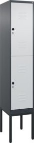 C+P Doppelstock-Spind Classic PLUS mit 1 Abteil und Sicherheits-Drehriegel, Farbe Lichtgrau, H x B x T: 212 x 40 x 50 cm - Bild 1