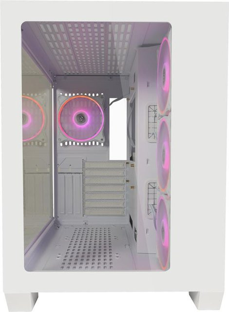 LC-Power Gaming 807W Midi Tower PC-Gehäuse in Weiß mit gehärtetem Glas und RGB-Beleuchtung (ATX, EATX, micro ATX, Mini-ITX) - Bild 1