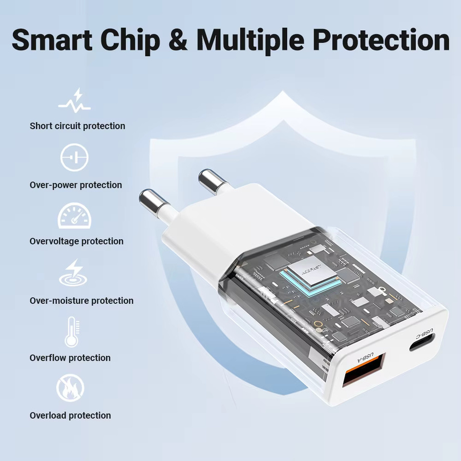 ACEFAST 30W GaN USB-C Schnellladegerät in Weiß für iPhone 16/15 Pro Max und Samsung S24 mit PD und QC3.0 - Bild 2