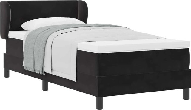 vidaXL Boxspringbett mit Matratze in Schwarz aus Samt, B/T/H: 100 x 200 x 104,5 cm - Bild 1