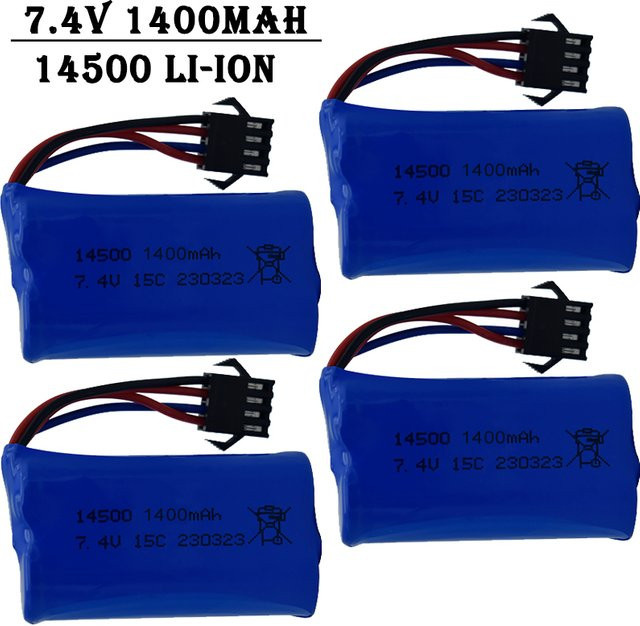 TERFPV Lithium-Ionen-Akku 7,4V 1400mAh 14500 Blau für RC Autos, LKWs, Boote und Drohnen - Bild 1