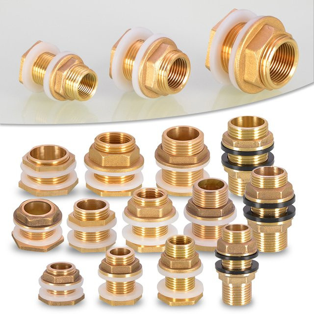 MUCIAKIE Messing Schlauchadapter mit Silikon-Dichtung für Wasser-Tank, Aquarium und Gartenbewässerung in den Größen 1/2, 3/4 und 1 Zoll - Bild 1