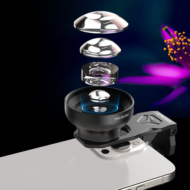 APEXEL Ultra-Makro-Objektiv HD Mikro-Handykamera-Linse in Schwarz für iPhone und Samsung, 100mm - Bild 1