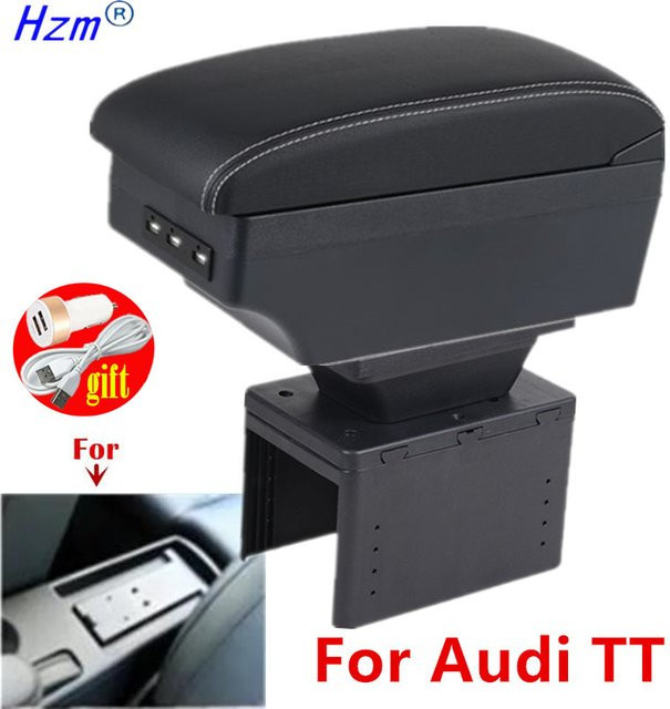 HuangZM Armlehnenbox für Audi TT Coupé als Mittelkonsole Aufbewahrungsbox in Schwarz - Bild 1