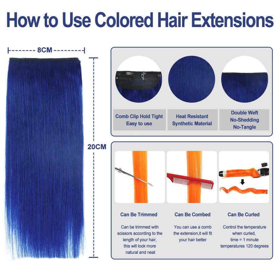 VADES Echthaar-Clip-in-Extensions, 10-30 cm - Bild 3