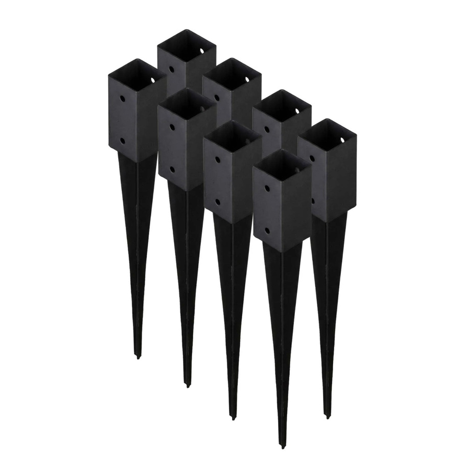 HOLLMAX 8er Set Einschlaghülse für Vierkantpfosten, Schwarz, 71 mm - Bild 2