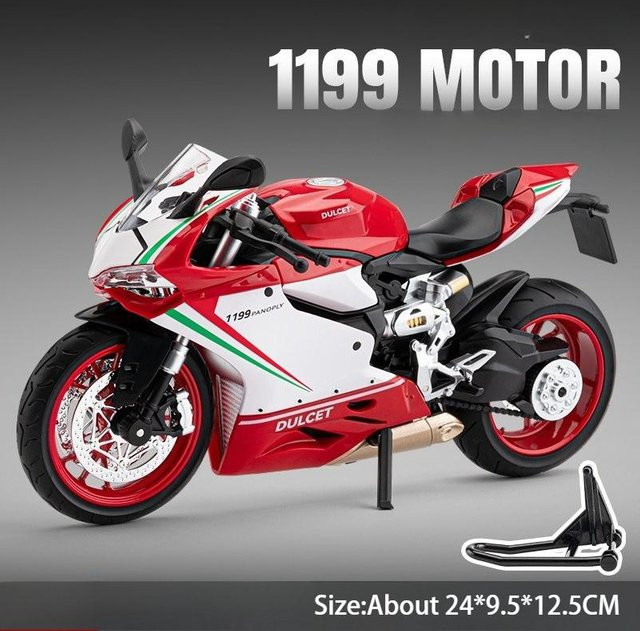 Linyi toy car V4S 1199 Motorrad Modell, Skala 1:9, mit Licht und Sound, ab 14 Jahren - Bild 1