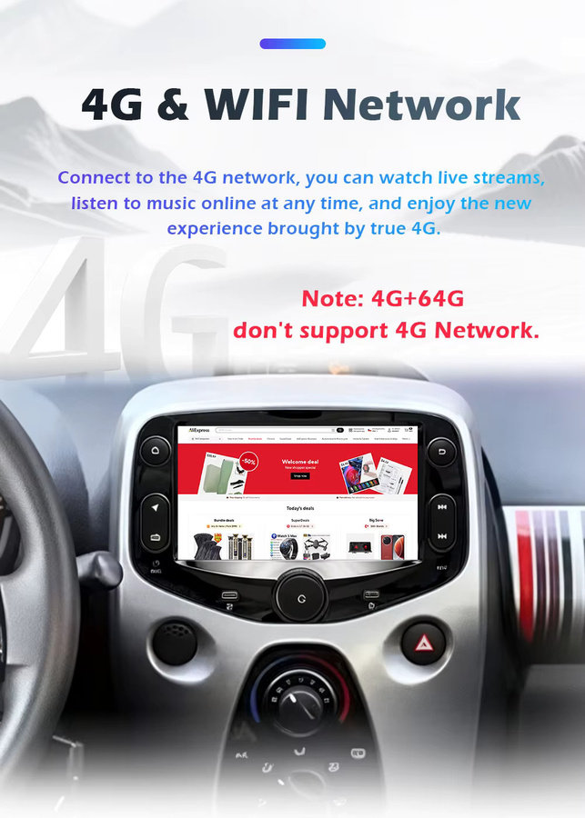 QiumianNavi Android 16 Multimedia-Navigationssystem für FIAT 500 (2016-2019) mit GPS, kabellosem CarPlay, WLAN und Bluetooth, Schwarz - Bild 3