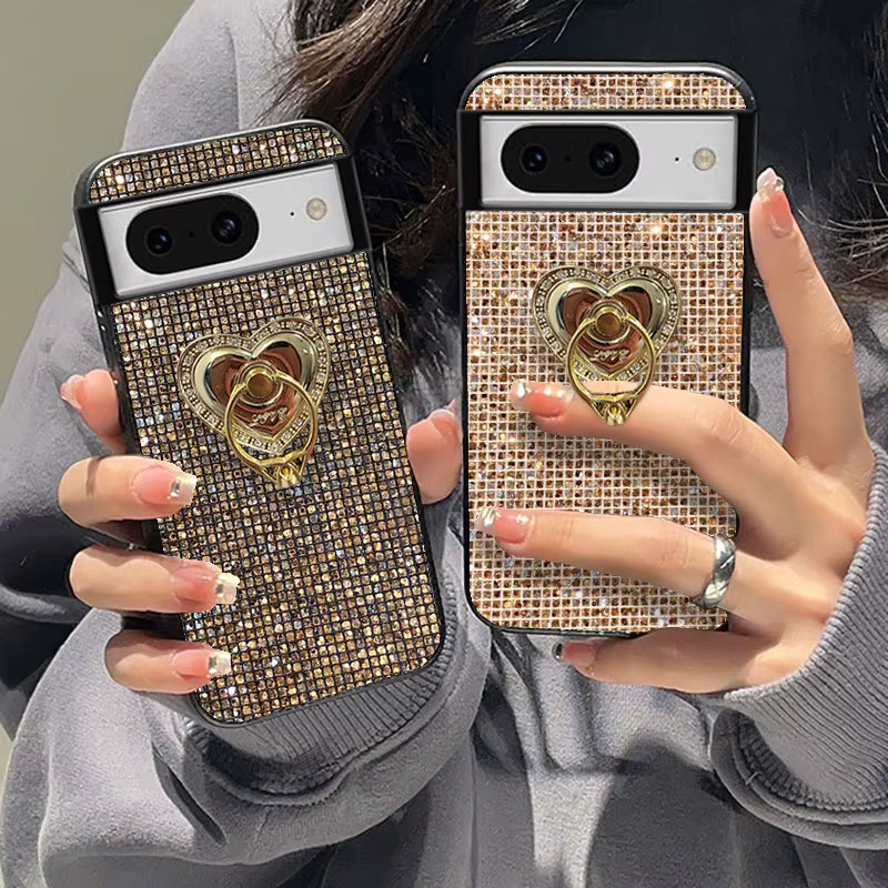Luxuriöse Glitzer-Handyhülle mit goldenem Herzdesign für Google Pixel 10 9 Pro XL 8 7 6 - Bild 4