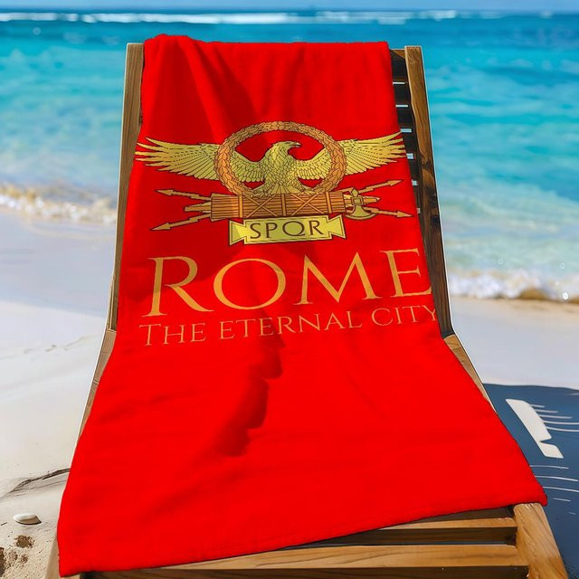 Spqr Sandfestes Reisehandtuch aus Mikrofaser, schnelltrocknend und weich, Farbe: Rot, B/H: 40 x 70 cm - Bild 1