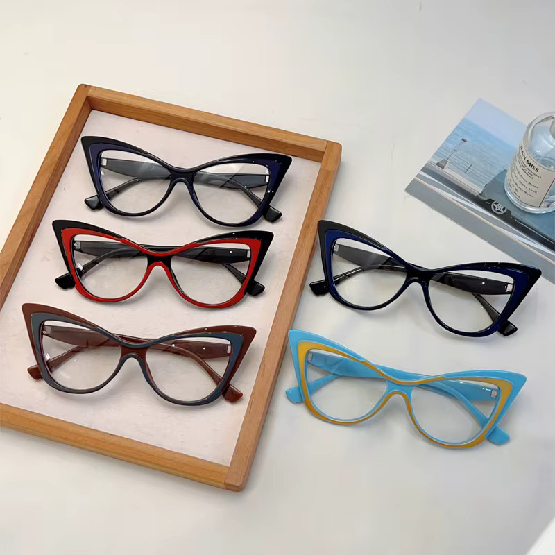 KAMMPT Cat-Eye Korrektionsbrille für Damen, Vollrand, transparent, Kunststoff, Blaulichtfilter - Bild 2