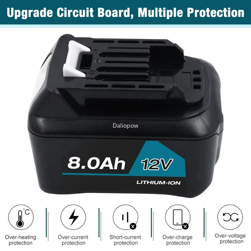 Makita Li-Ionen Ersatz-Akku 10,8V 12V Max 8000mAh in Schwarz für BL1040 BL1020B BL1040B BL1050B BL1041 BL1016 BL1021 - Bild 4