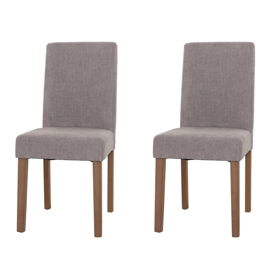 CHEFGASTRO Esszimmerstuhl 2er-Set in Hellgrau mit Chenille-Stoff und Naturfarbenen Holzbeinen, B/T/H: 90 x 42 x 50 cm, Sitzhöhe: 47 cm - Bild 2