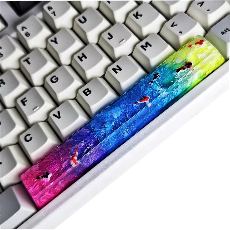 ECHOME Koi-Fisch Spacebar-Tastenkappen 6.25U aus Harz für mechanische Tastaturen mit MX-Schaltern, Mehrfarbig - Bild 2