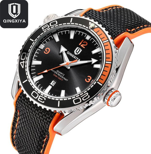 QINGXIYA Armbanduhr, Quarz, Silikon, Blau, Herren - Bild 1