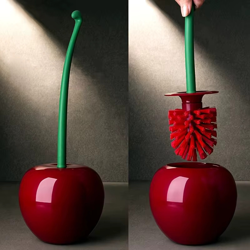 ZaMoSmile Toilettenbürsten-Set in Rot, Orange und Grün mit langem Griff und weichen Nylon-Borsten für die Eckreinigung im Badezimmer - Bild 2