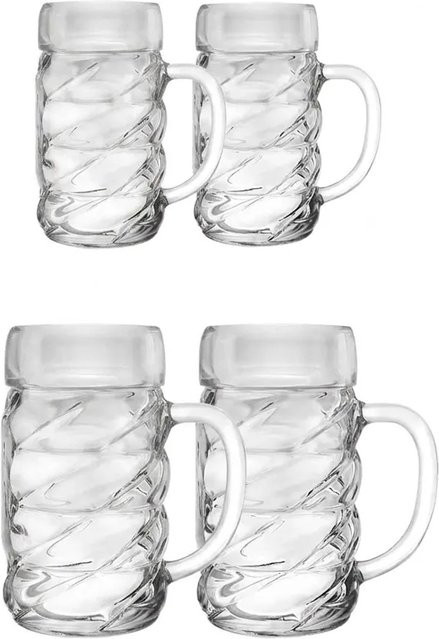 Stölzle Lausitz Bierkrüge Diamond 4er Set, transparent, 1000 ml pro Krug - Bild 1