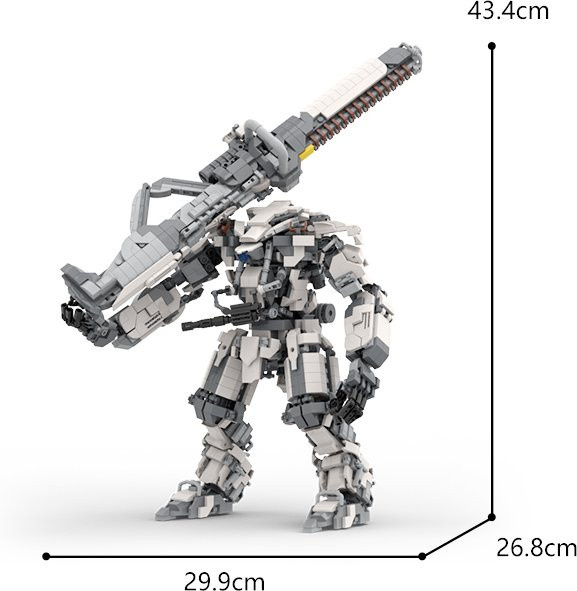 MOCBUILDING Mechanisches Kriegermodell aus ABS-Kunststoff in Grau und Weiß als DIY-Montageblock für kreative MOC-Projekte - Bild 1