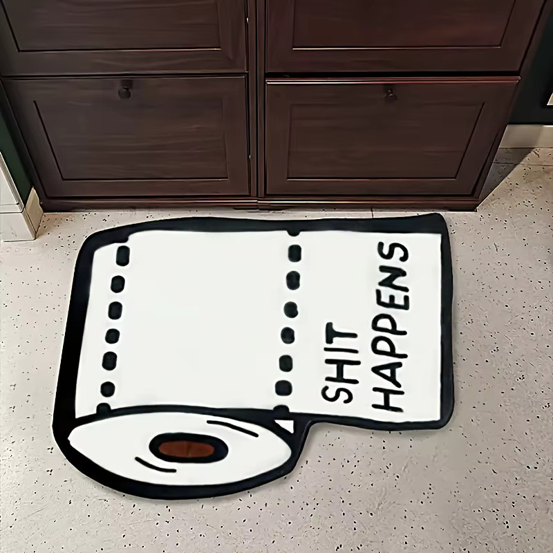 VIKAMA Teppich Shit Happen Design in Weiß für Schlafzimmer und Wohnzimmer, B/B: 50 x 80 cm - Bild 2