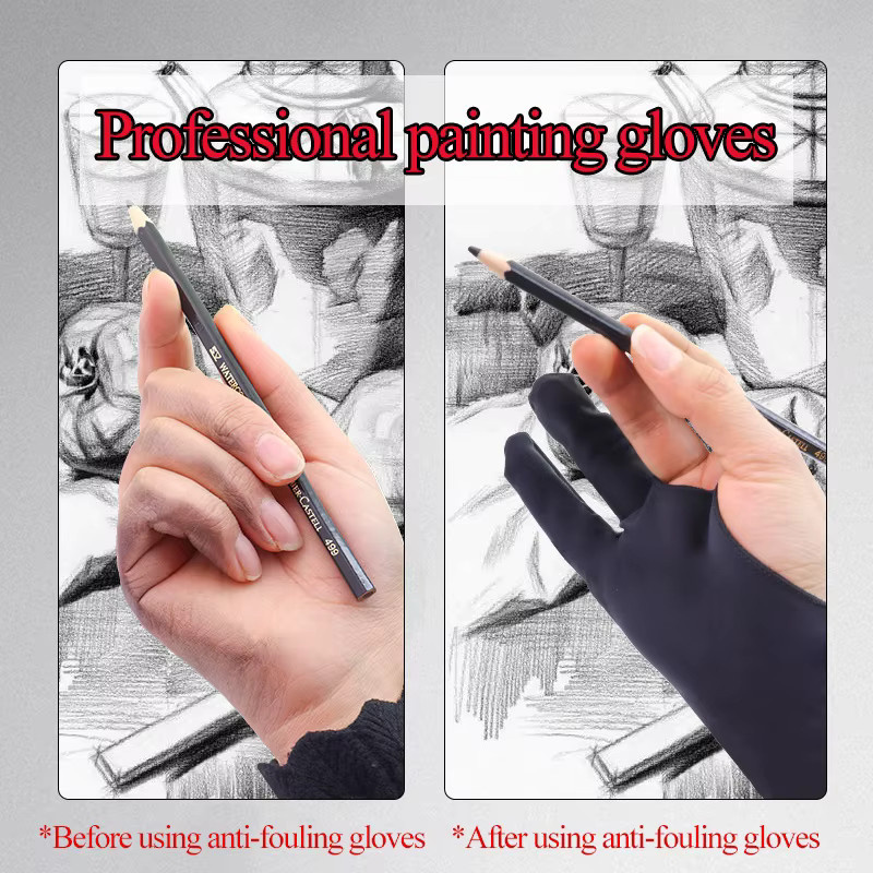 Anti-Touch-Zeichenhandschuh aus Nylon in Schwarz für iPad und Digitale Zeichentabletts zur Vermeidung von Verschmutzungen und Verschmieren - Bild 4